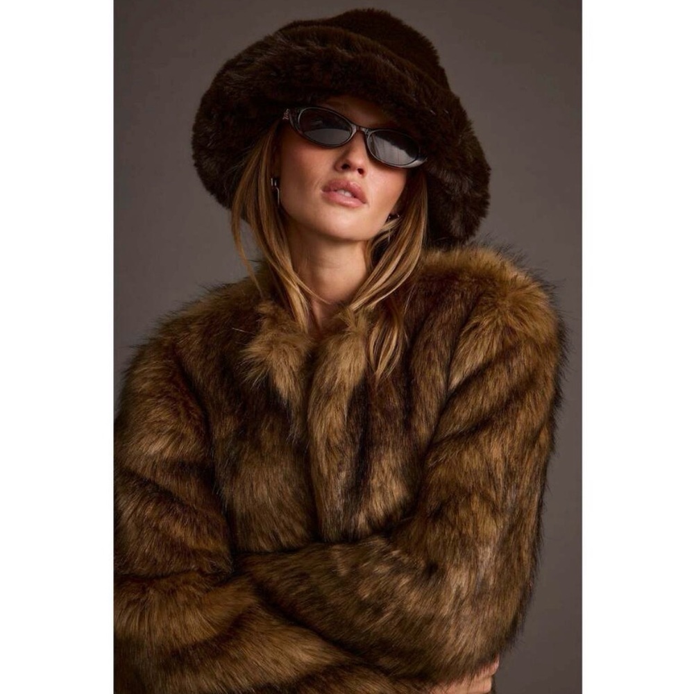 12th Tribe Brown Faux Fur Hat
